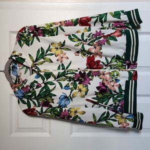 Stradivarius floral bomber jacket size large.